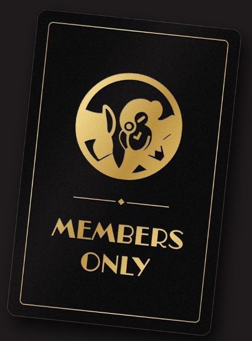 Black and gold Maître D ‘Members Only’ card